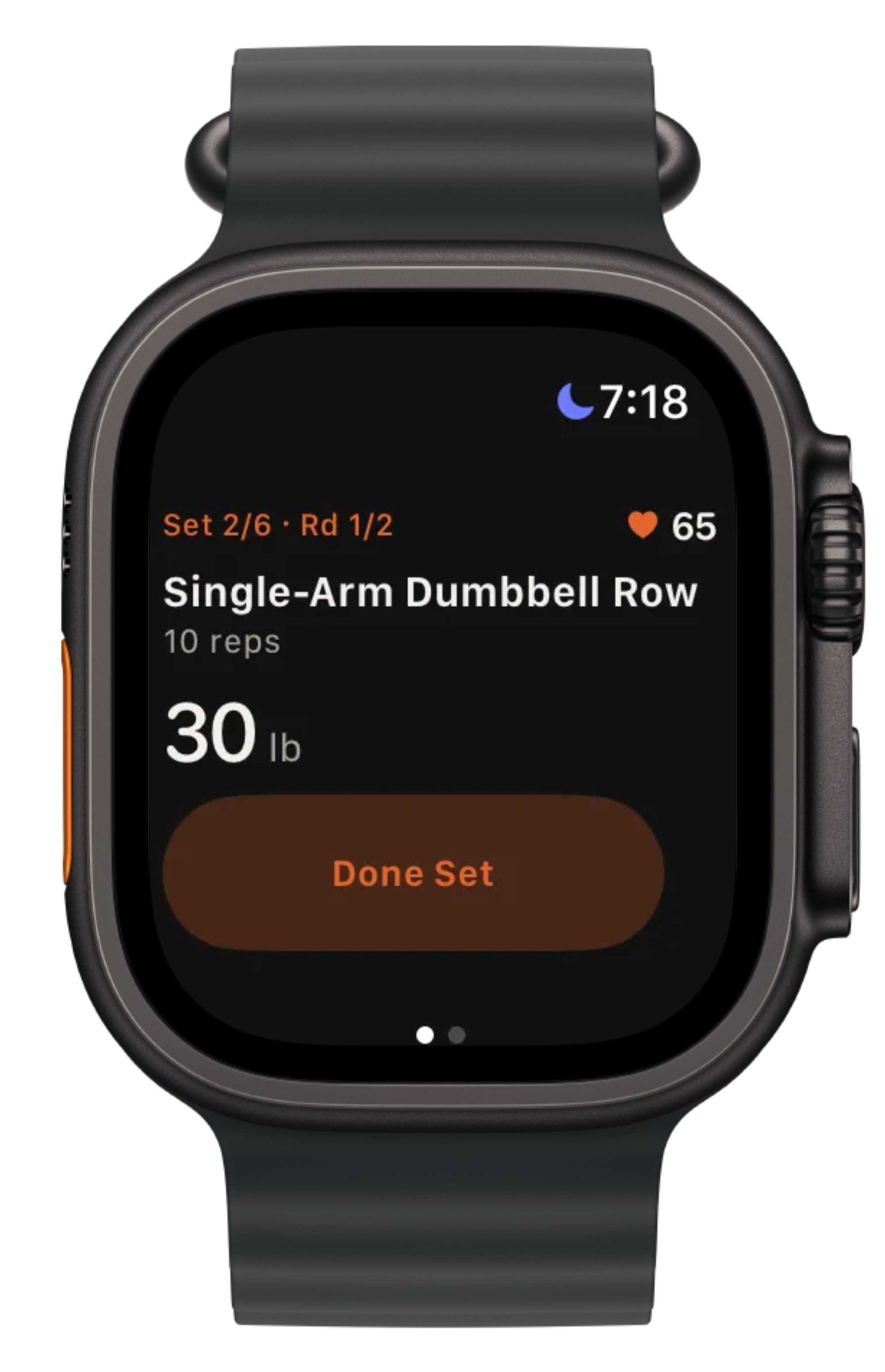 Enva workout screen on Apple Watch